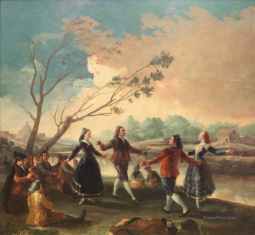 Francisco goya Painting - Danza de los Majos en las Orillas del Manzanares Francisco de Goya